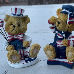 Patriotic Teddy Bear Decor – 2 Piece Set 🇺🇸