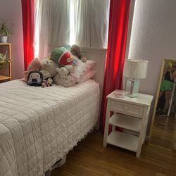 Pottery Barn Twin Bed, Night Stand and Lamp