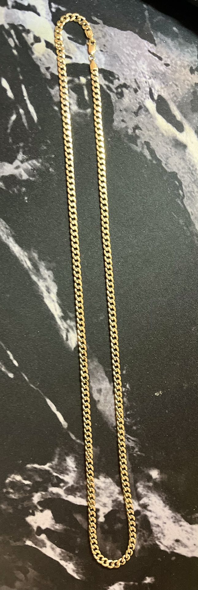 Solid Gold Chain And Pendant 26”