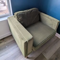Olive green arm chair 