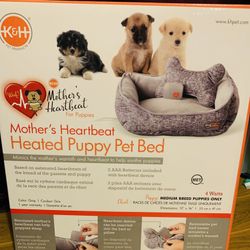 Heated Puppy Bed With Heartbeat 