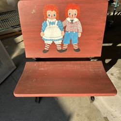 Old Painted School Desk w/Raggedys