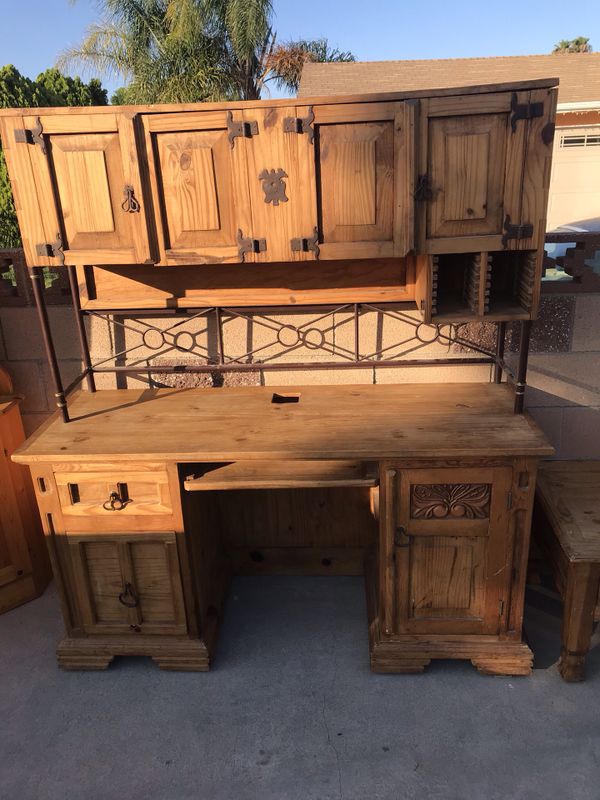 Rustic Mexican Pine Wood Desk for Sale in Los Angeles, CA OfferUp