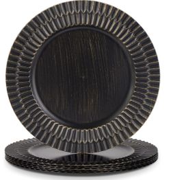 Black charger plate set 6pc