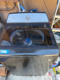 GE Profile Smart Washer & Gas Dryer Set, Diamond Gray