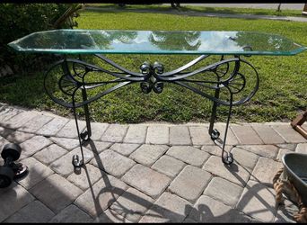 Glass & iron entrance table