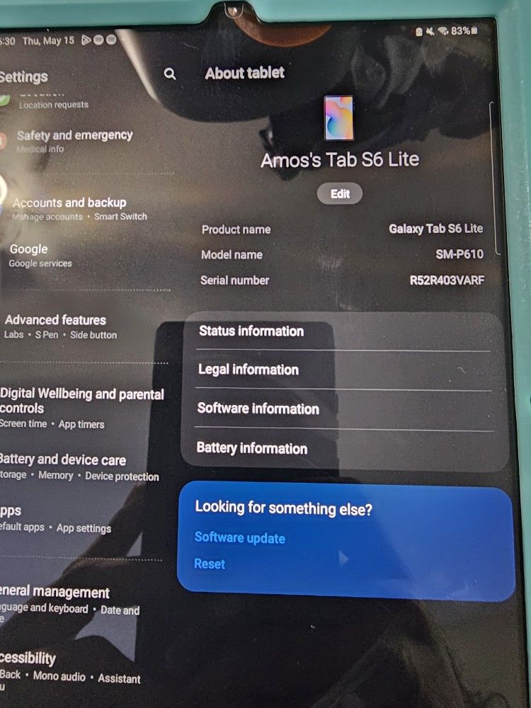 samsung Tablet S6 Lite