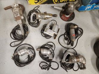 Metal Vintage Garage Workshop Tool Lot Sander Drill Saw