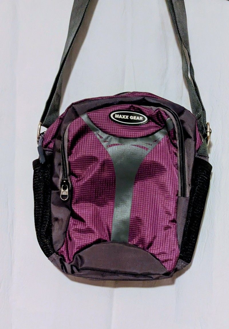 Purse Handbag Shoulder Bag Max Gear Purple Gray