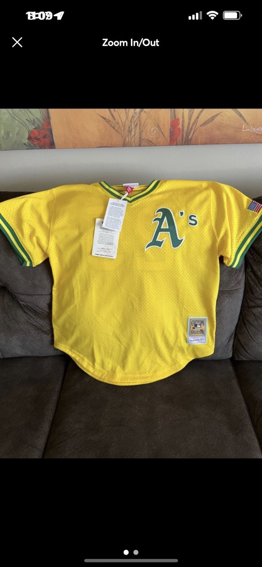 Mark Mcgwire Authentic Oakland Athletics Batting Practice Jersey Size Large New With Tags as shown.