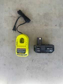 Ryobi 18v battery 4ah and charger