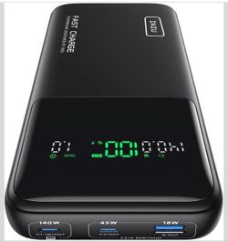 INIU Laptop Power Bank, Compact 27000mAh 140W Fast Charging Battery Pack. Smart LED Display, 3-Output Fast Charging, Flight-Safe, Portable Charger for