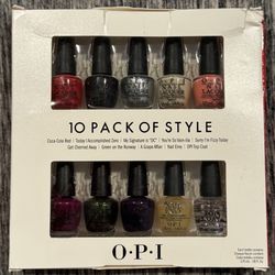 OPI Coca-Cola 10 PACK OF STYLE Perfect Ten Mini Polish Set~ colors nail envy top