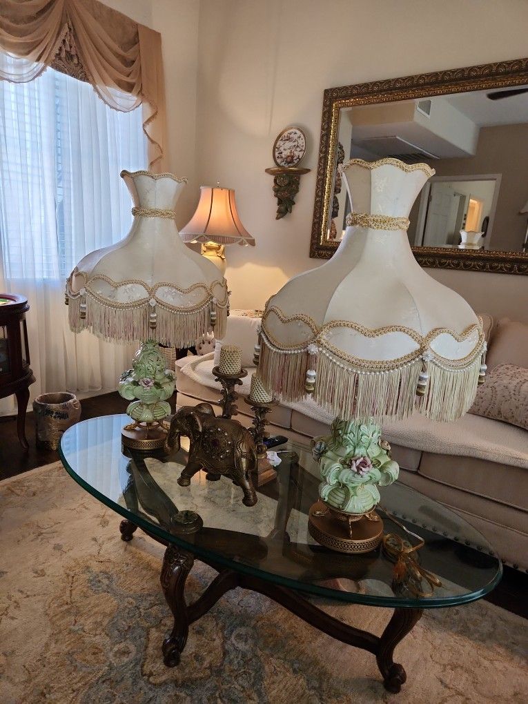 Antique Capodimonte Lamps Excellent Condition 