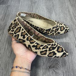 Skechers Shoes Womens 10 Cleo Clawsome Cheetah Print Flats Comfort 44886 Walking