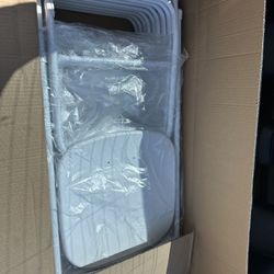 Brand New White Folding Chairs - Box of 10 -