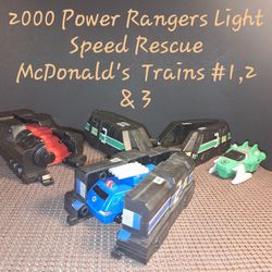 2000 Power Rangers Light Speed Rescue  McDonald's  Trains #1,2 & 3