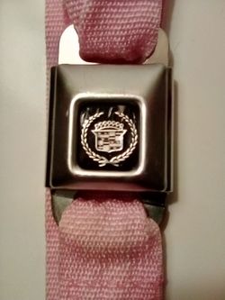Pink Belt with Silver Cadillac Buckle