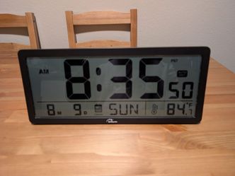 Wallarge Atomic Digital Clock, Battery Operated | Large Display with Temperature and Date