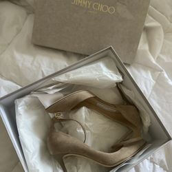 New jimmy Choo Lucy 85 Nude Suede
