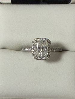 Princess Cut 2,5 Lab Grown Diamond Platinum Setting Ring Size 7 