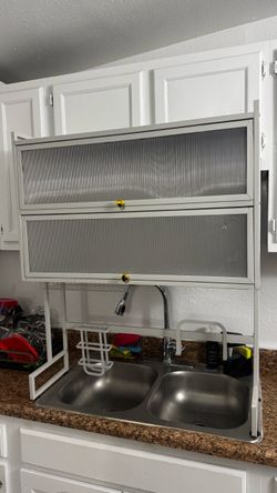 Dual cabinet sink rack