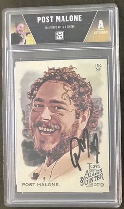 Post Malone Autograph Signed Topps Rookie Allen Ginter Rc Signed