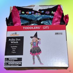Way to Celebrate Polka Dot Witch Toddler Costume 2T