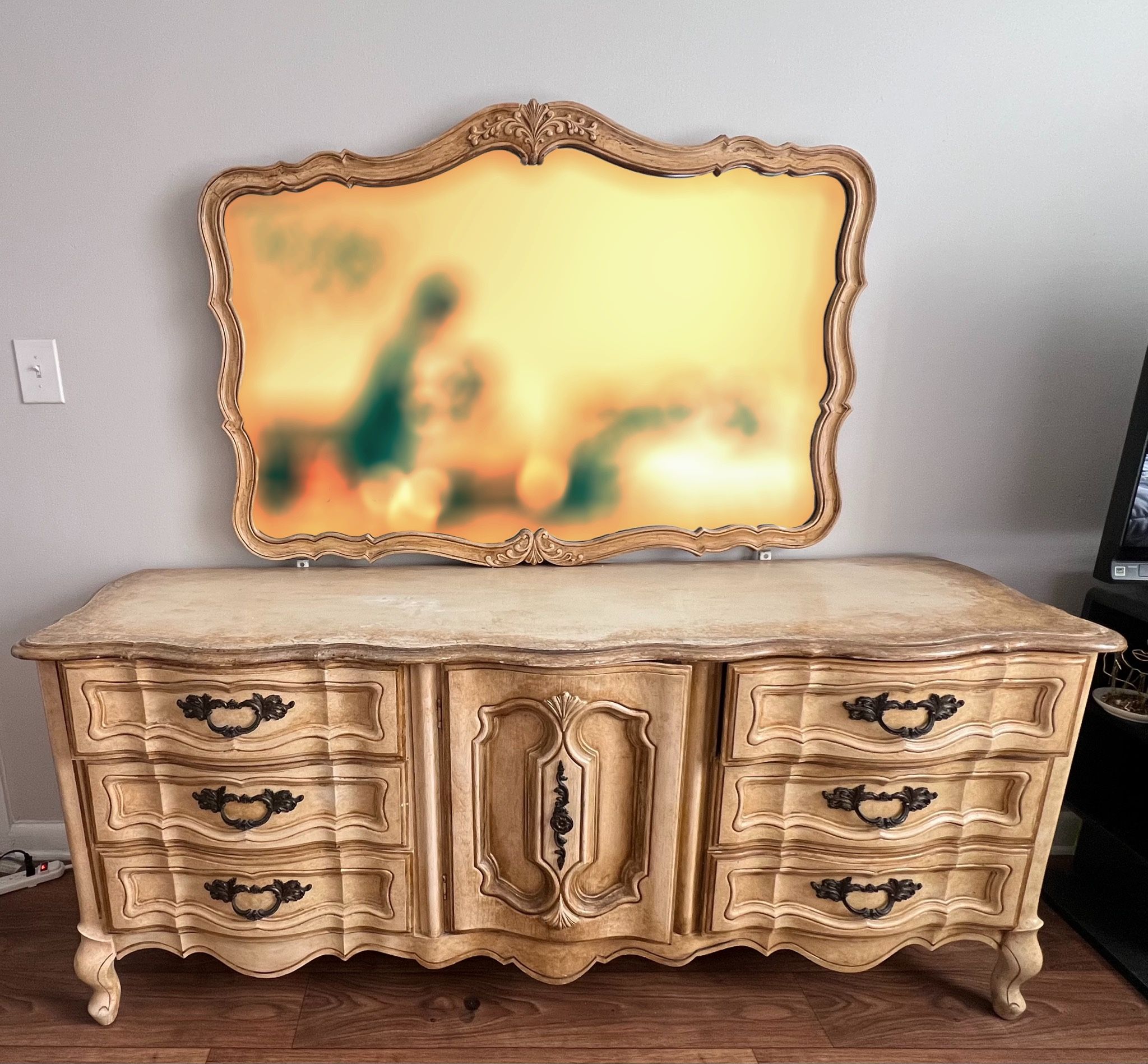 Vintage Dresser, Mirror, Night Stand, Headboard
