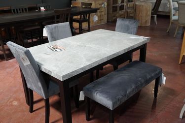 Gray Marble Dining Table — Steve Silver (Gray)