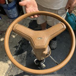 Vintage Chevy Chevrolet Steering Wheel With Column