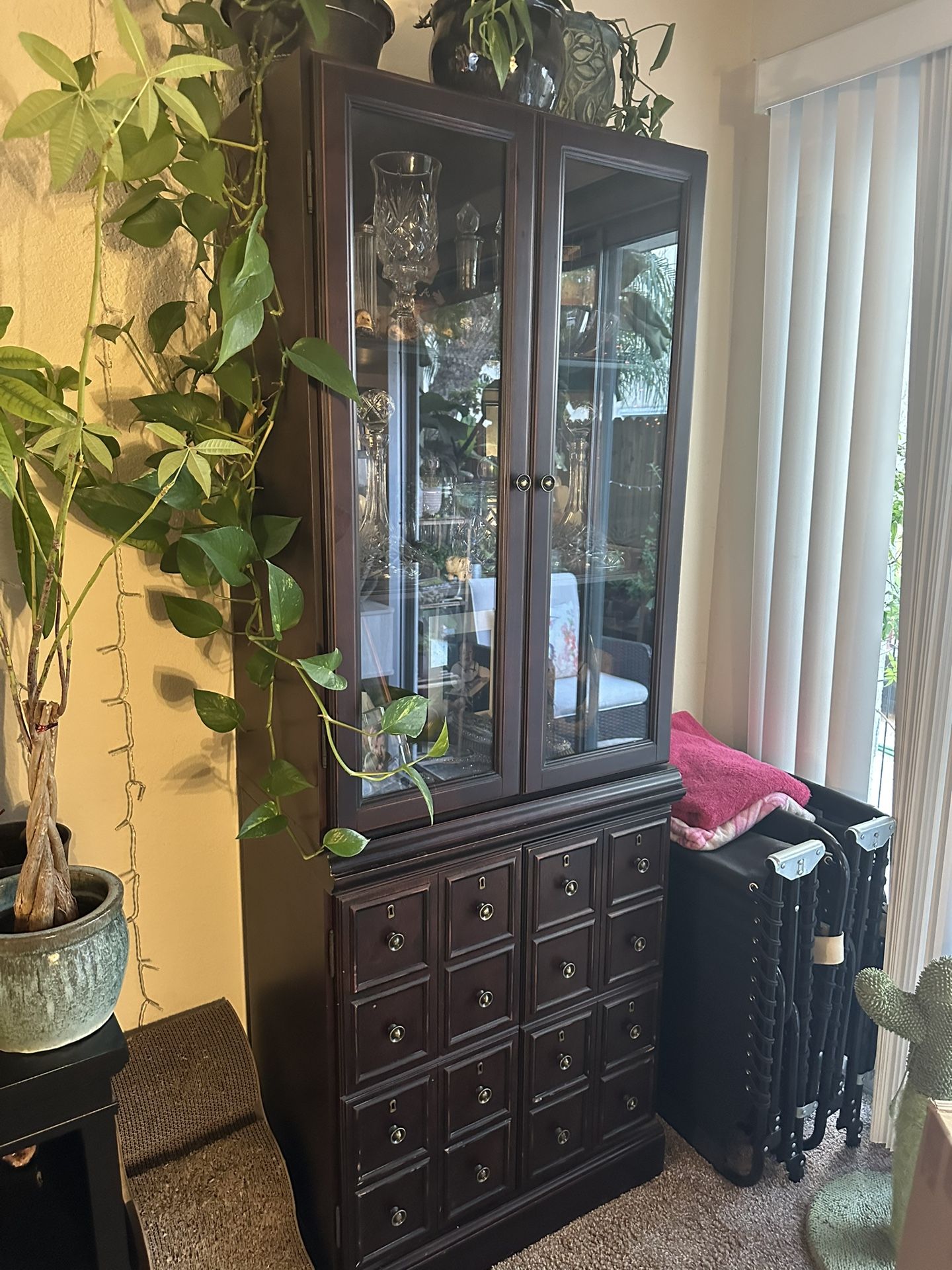 Bombay Company-  2 Cabinets One With Glass  (Pick Up Pending)