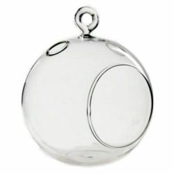 4" Hanging Glass Globe Candle Holder (Set of 3)