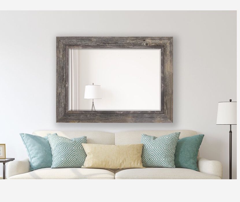 Wall Mirror Distressed Grey Driftwood 43.5” X 55.5”