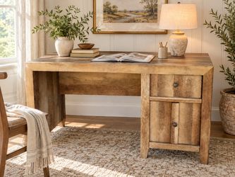 Sauder Dakota Pass Rustic Farmhouse Desk – Craftsman Oak – 53”