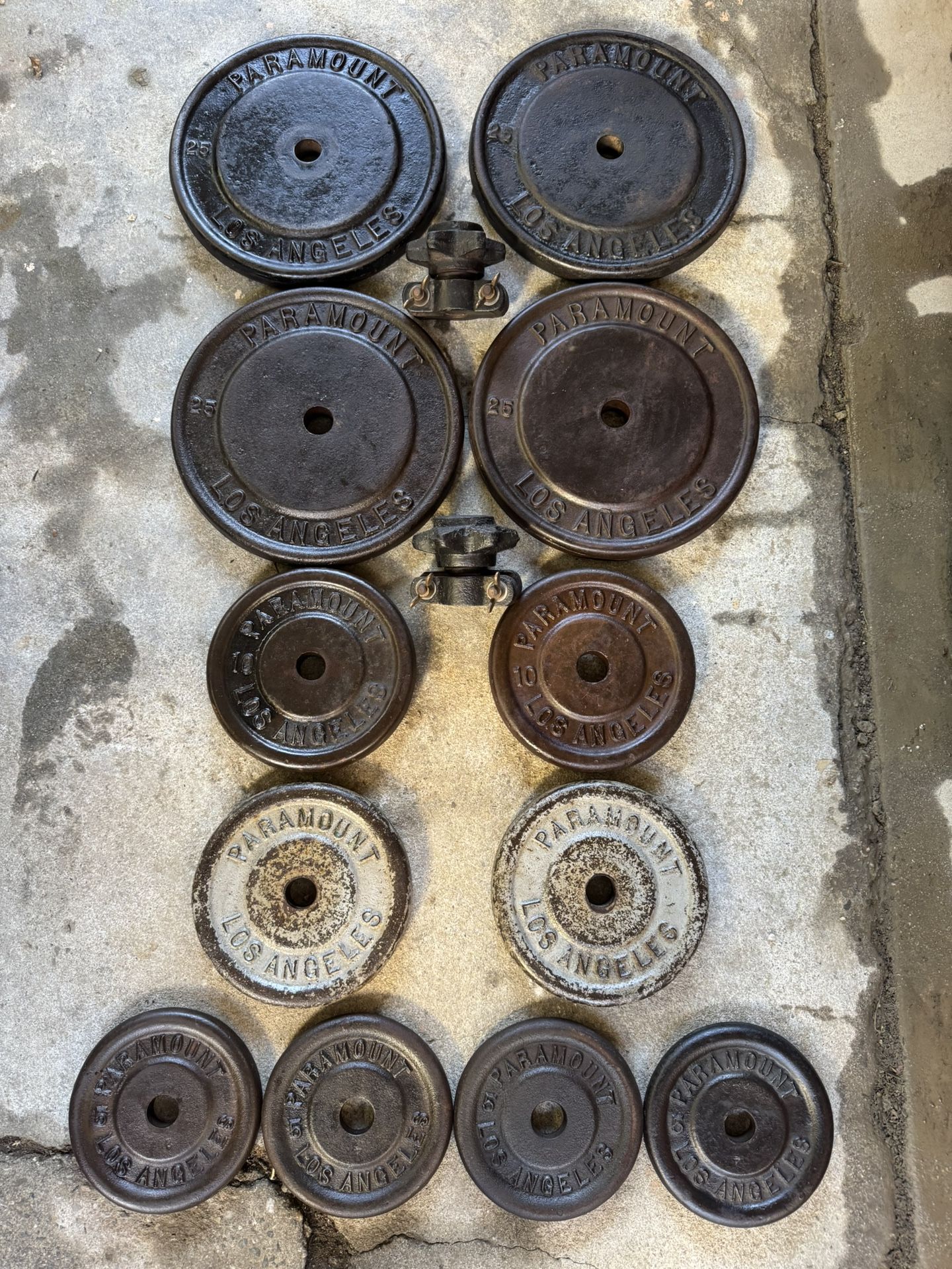 Standard Weight Set 1 Inch Vintage 160 Lbs + Bar-collar