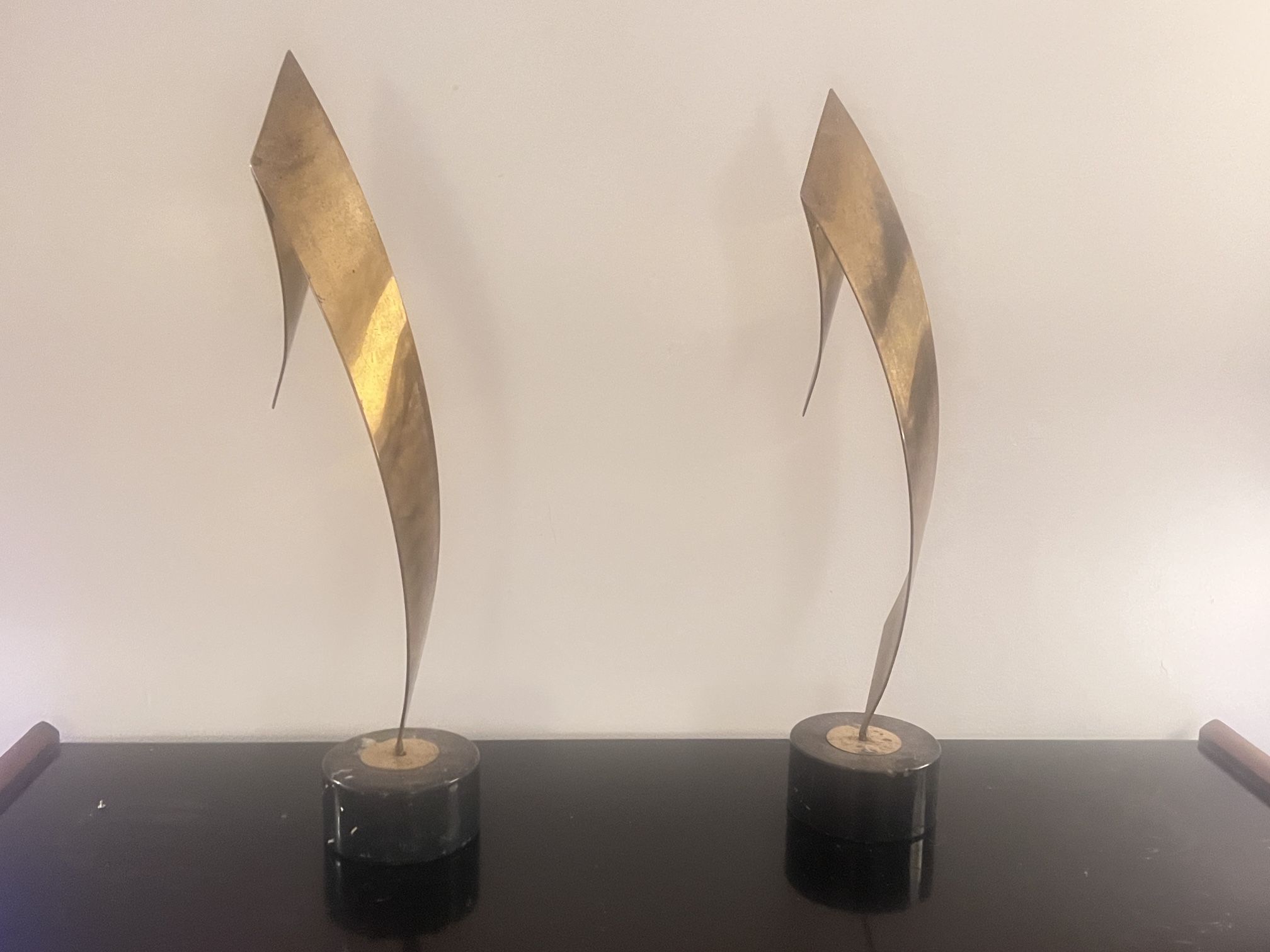 Pair Of Brass Sculpture From c. Jere
