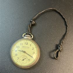 Vintage Beacon Ingraham Viceroy Pocket Watch Working USA Open Face Silver Tone