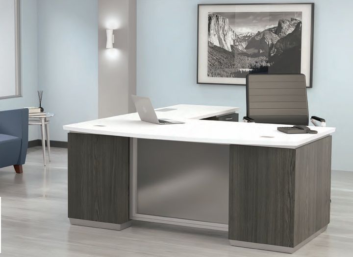 Desk Executive Tuxedo Series L Shape Desk in 4 Different Colors