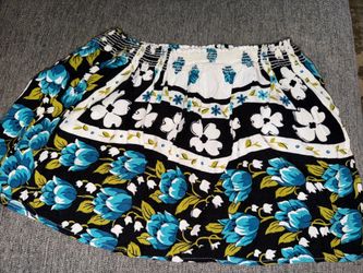 Floral Blue Mini Skirt