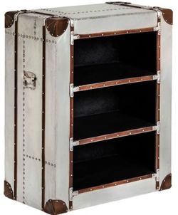 Aluminum Leather Accents Aviator Nautical Shelf /bookshelf/storage/organizer/night Stand/side Table