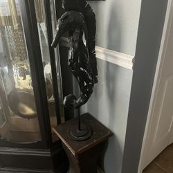 Black Metal Sea Horse 29 Inch High/ Decor