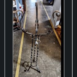 Vintage Rustic Wrought Iron Plant Stand