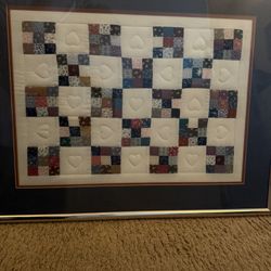 Beautiful Old Framed Quilt