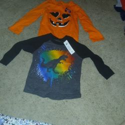Dinosaur Long Sleeve Shirt 8$,pumpkin Long Sleeve Shirt 6$