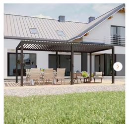 Titan Series 10 ft. x 20 ft. Dark Brown Aluminized Steel Louvered Pergola Modern Outdoor Pergola with Adjustable Roof