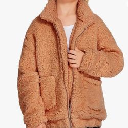 Girls Fleece Sherpa Jacket 10-12