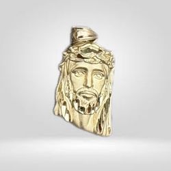 Jesus Face Pendant 10k