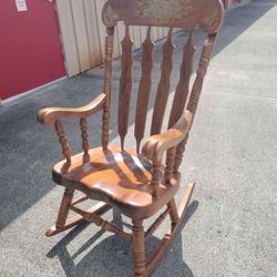 Vintage Solid Wood Rocking Chair, Very Good Condition 
