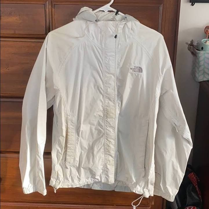 Used North Face All White Rain Jacket 